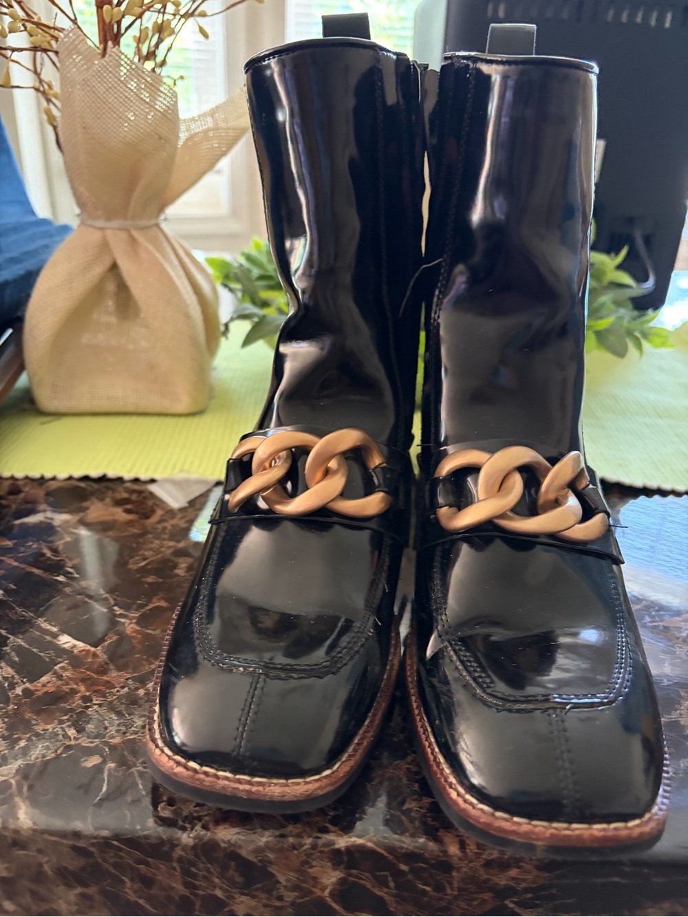 Steve Madden Black Patent Ankle Boots – Women’s Size 8 - Picture 2 of 9